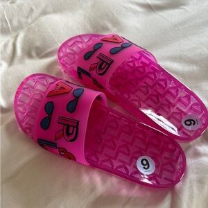 Karl Lagerfeld Kids Bright Pink Slide Sandals